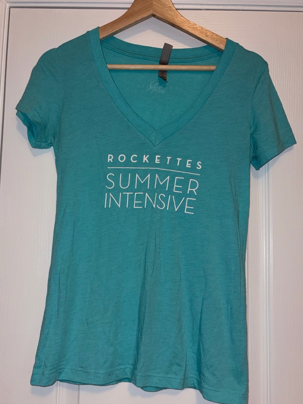 Next Level Apparel Teal V-Neck Rockettes "Summer Intensive" Tee